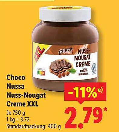 Choco Nussa Nuss-Nougat Creme XXL 750 g