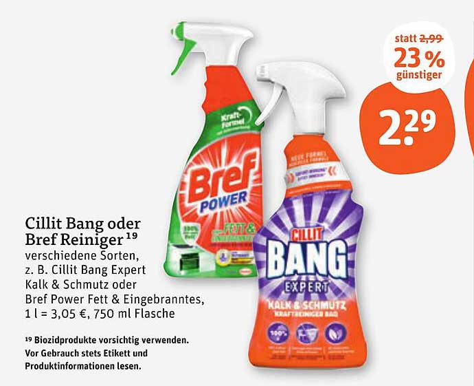 Cillit Bang oder Bref Reiniger 750 ml Flasche