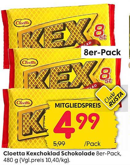 Cloetta Kexchoklad Schokolade 8er-Pack, 480 g