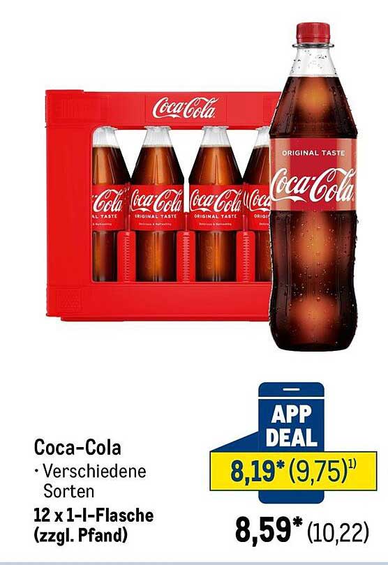 Coca-Cola 12 x 1-l-Flaschen (verschiedene Sorten)