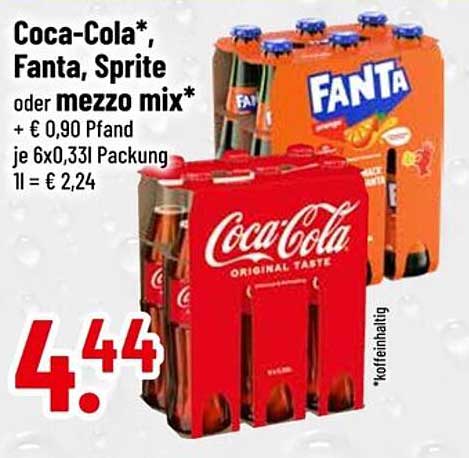 Coca-Cola, Fanta, Sprite oder Mezzo Mix – Erfrischungsgetränke im Sparpaket