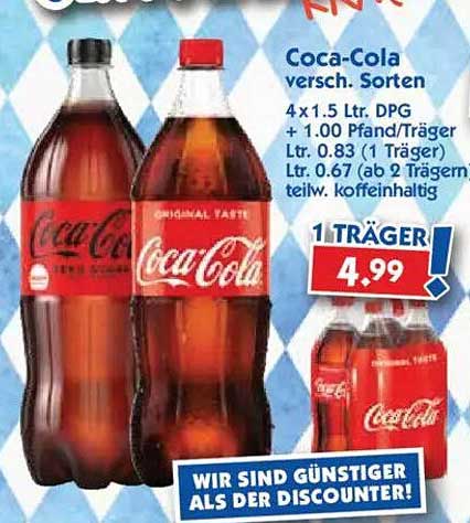Coca-Cola versch. Sorten 4 x 1,5 Ltr.