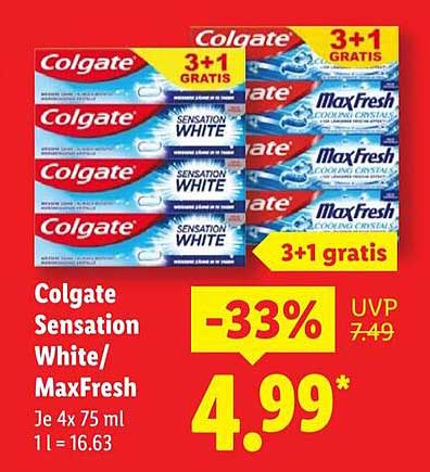 Colgate Sensation White/MaxFresh 4er Pack