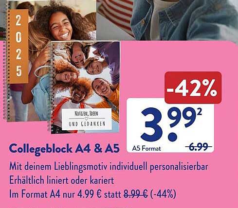 Collegeblock A4 & A5 - Individuell Personalisierbar