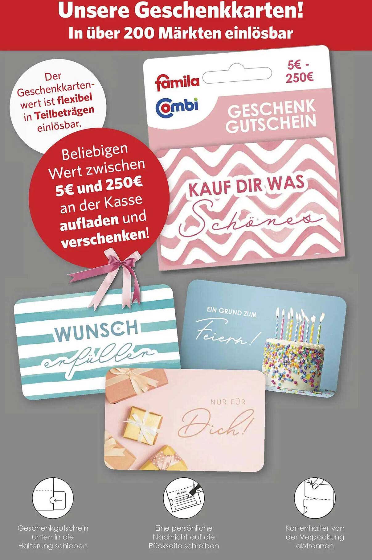 Combi Geschenkkarten – Der ideale Geschenkartikel für jeden Anlass!