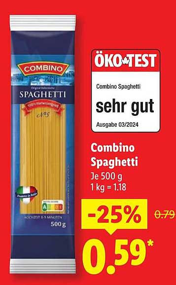 Combino Spaghetti 500 g - jetzt nur 0,59 €