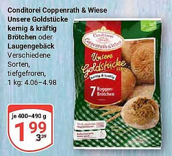 Conditorei Coppenrath & Wiese Unsere Goldstücke - 7 Roggen-Brötchen, tiefgefroren