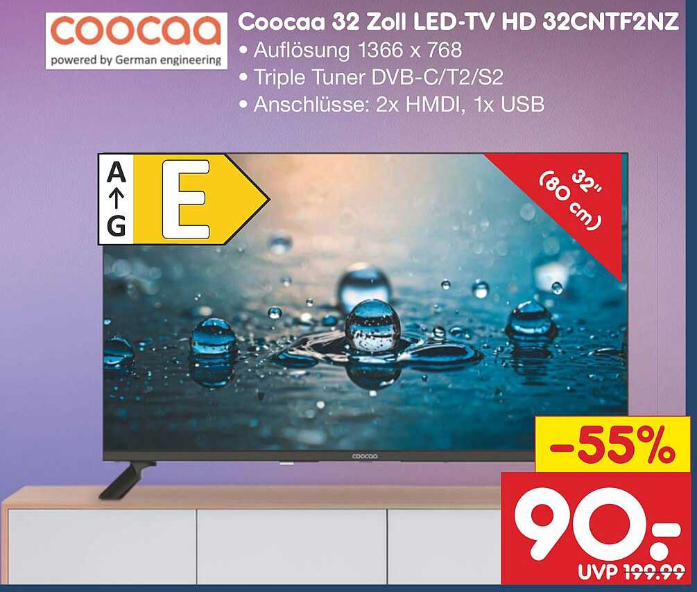 Coocaa 32 Zoll LED-TV HD 32CNTF2NZ