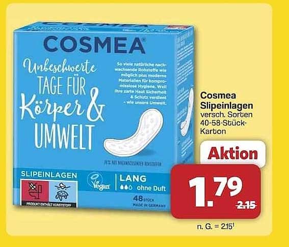 Cosmea Slippeinlagen 48 Stück – Unbeschwerte Tage für Körper & Umwelt