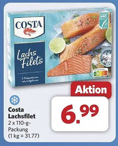 Costa Lachsfilet 2 x 110-g-Packung