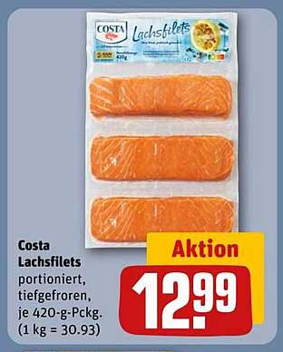 Costa Lachsfilets - portioniert, tiefgefroren, je 420-g-Packung