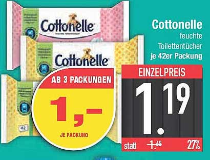 Cottonelle feuchte Toilettentücher, je 42er Packung