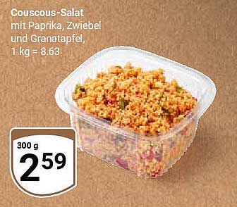 Couscous-Salat mit Paprika, Zwiebeln und Granatapfel