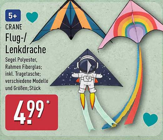 CRANE Flug-/Lenkdrachen, verschiedene Modelle und Größen