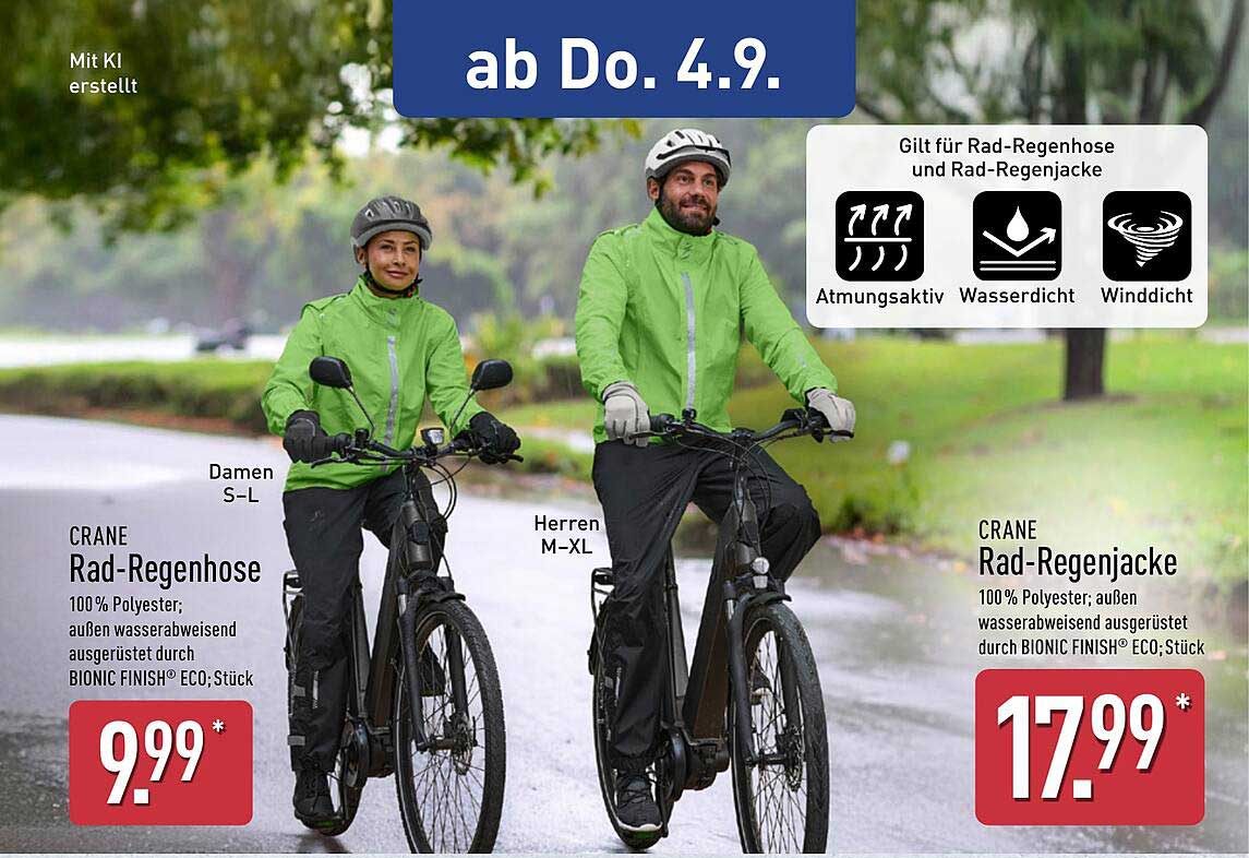 CRANE Rad-Regenhose und Rad-Regenjacke