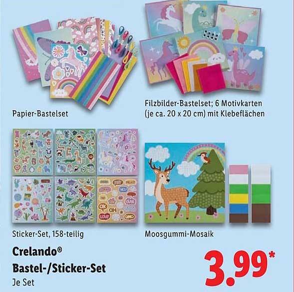 Crelando® Bastel-/Sticker-Set