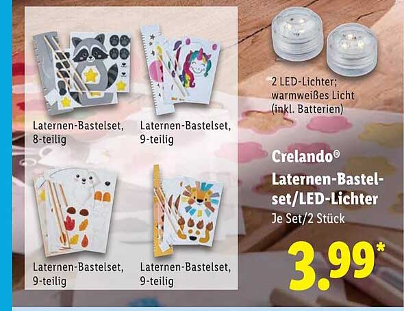 Crelando® Laternen-Bastelset/LED-Lichter Je Set/2 Stück