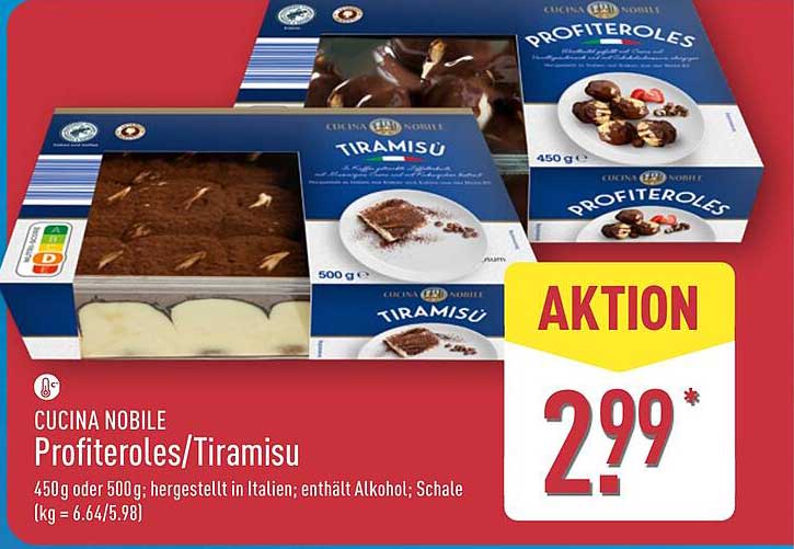 Cucina Nobile Profiteroles/Tiramisu 450g oder 500g