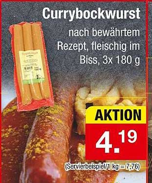 Currybockwurst nach bewährtem Rezept, fleischig im Biss, 3x180 g