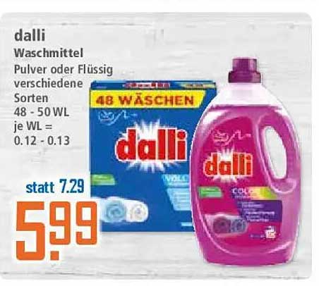 dalli Waschmittel - Pulver oder flüssig in verschiedenen Sorten