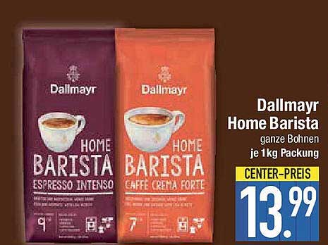 Dallmayr Home Barista ganze Bohnen je 1 kg Packung