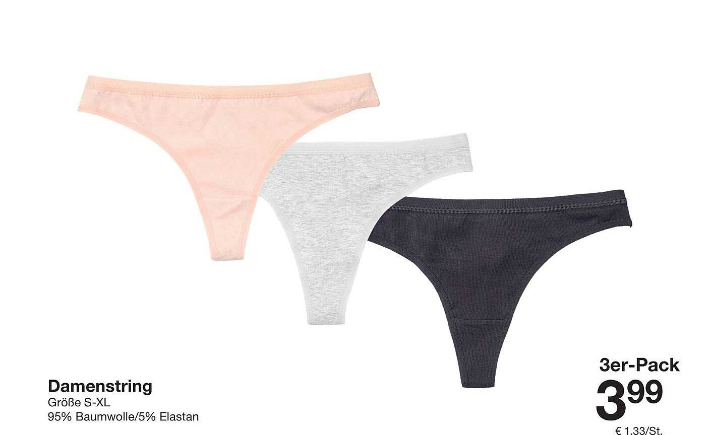 Damenstring 3er-Pack