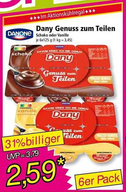 Dany Genuss zum Teilen - Schoko oder Vanille (6er Pack)