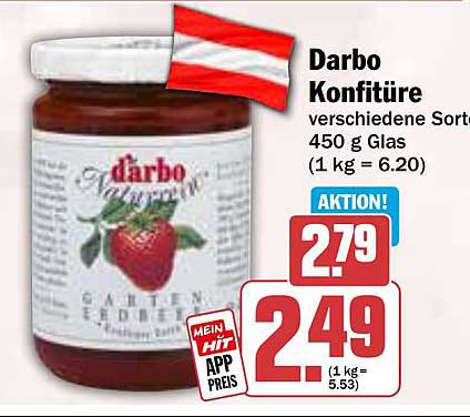 Darbo Konfitüre verschiedene Sorten 450 g Glas