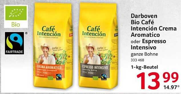 Darboven Bio Café Intención Crema Aromatico oder Espresso Intensivo 1-kg-Beutel
