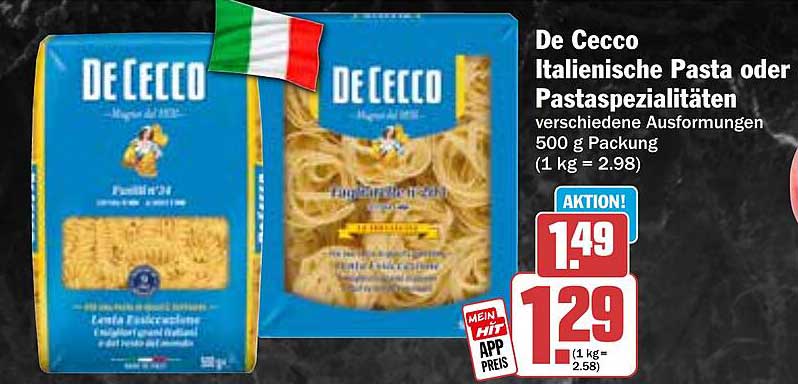 De Cecco Italienische Pasta oder Pastaspezialitäten 500 g