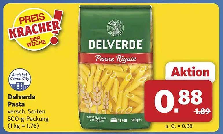 Delverde Pasta Penne Rigate 500 g - Aktion