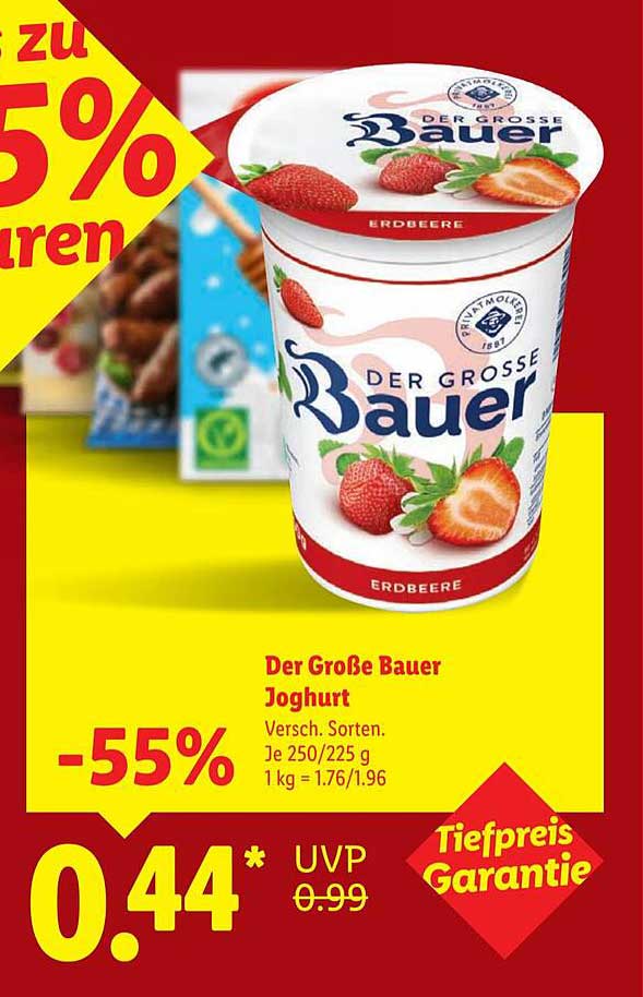 Der Große Bauer Joghurt Erdbeere 250 g