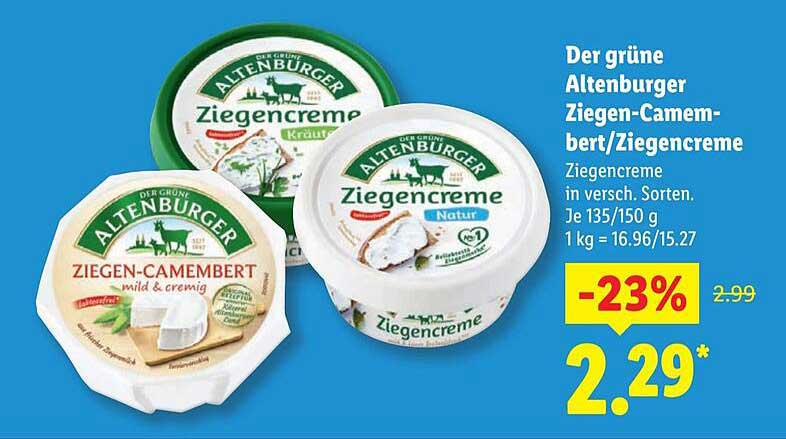 Der grüne Altenburger Ziegen-Camembert/Ziegencreme