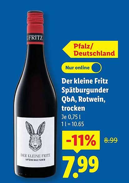 Der kleine Fritz Spätburgunder QbA, Rotwein, trocken
