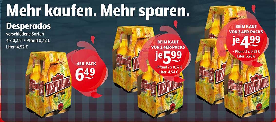 Desperados 4er Pack – Verschiedene Sorten