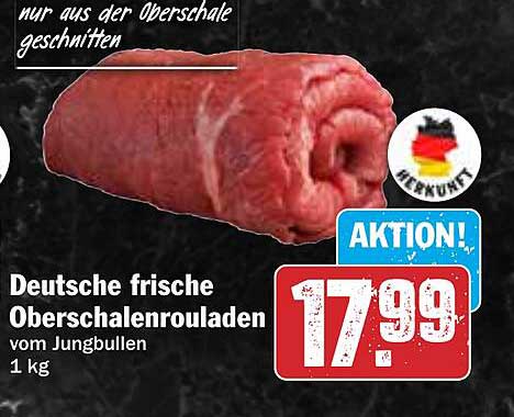 Deutsche frische Oberschalenrouladen vom Jungbullen - 1 kg