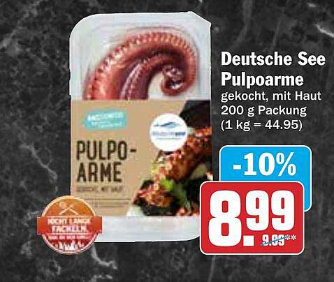 Deutsche See Pulpoarme gekocht, mit Haut 200 g Packung