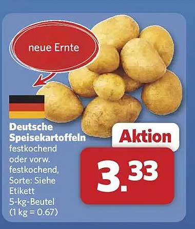 Deutsche Speisekartoffeln festkochend oder vorw. festkochend - 5-kg-Beutel