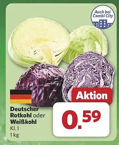 Deutscher Rotkohl oder Weißkohl 1 kg