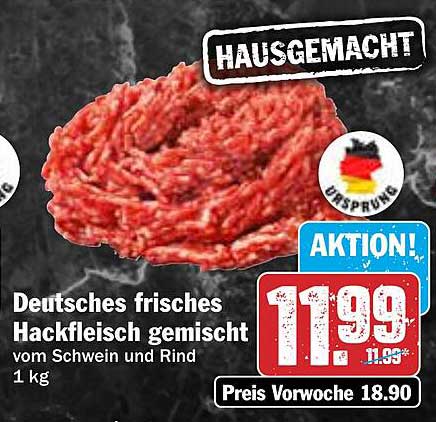 Deutsches frisches Hackfleisch gemischt vom Schwein und Rind 1 kg