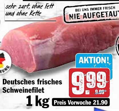 Deutsches frisches Schweinefilet 1 kg
