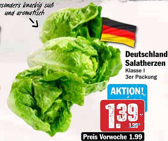 Deutschland Salatherzen Klasse I 3er Packung