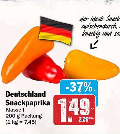 Deutschland Snackpaprika Klasse I 200 g