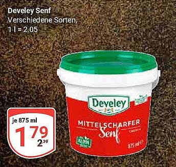 Develey Senf - Mittelscharf, 875 ml zum Angebotspreis