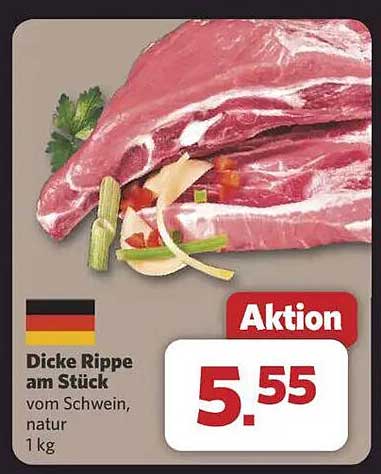 Dicke Rippe am Stück vom Schwein, natur, 1 kg