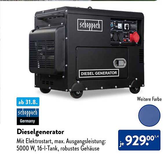 Dieselgenerator von scheppach mit Elektrostart