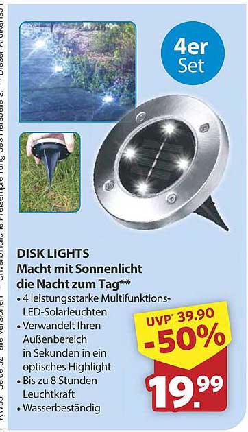 DISK LIGHTS - 4er Set Solarleuchten