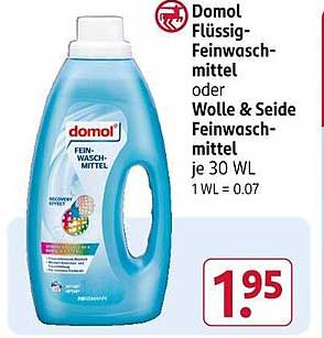 Domol Flüssig-Feinwaschmittel oder Wolle & Seide Feinwaschmittel je 30 WL