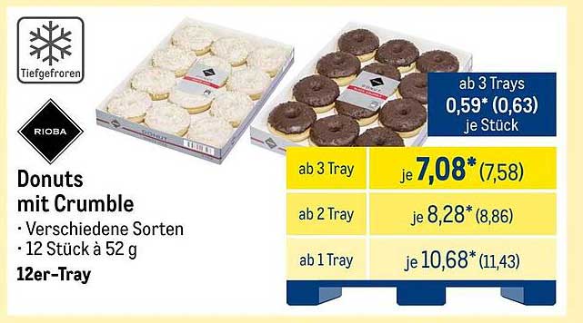 Donuts mit Crumble - 12er-Tray von RIOBA
