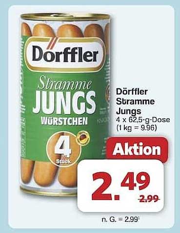 Dörffler Stramme Jungen Würstchen 4 x 62,5-g-Dose